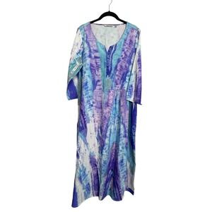 Soft Surroundings Maxi Dress M Relaxed Lounge Artsy Coastal Boho Relaxed